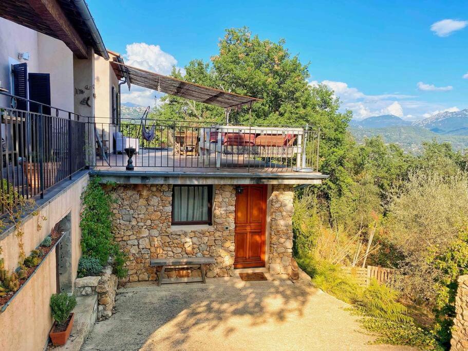 Bas De Villa Au Milieu Des Oliviers. Chateauneuf-Villevieille Ngoại thất bức ảnh